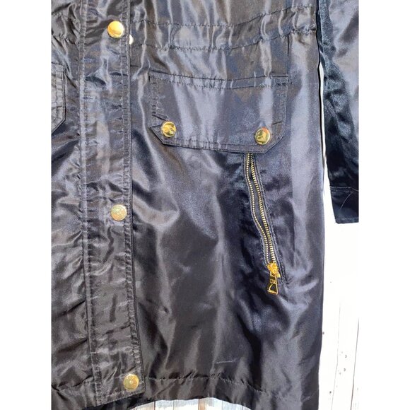 Women's Urban Republic Collection Black Trench Jacket Coat Raincoat Size Medium - Picture 2 of 16